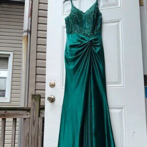 Green Sequin Elegant Dress